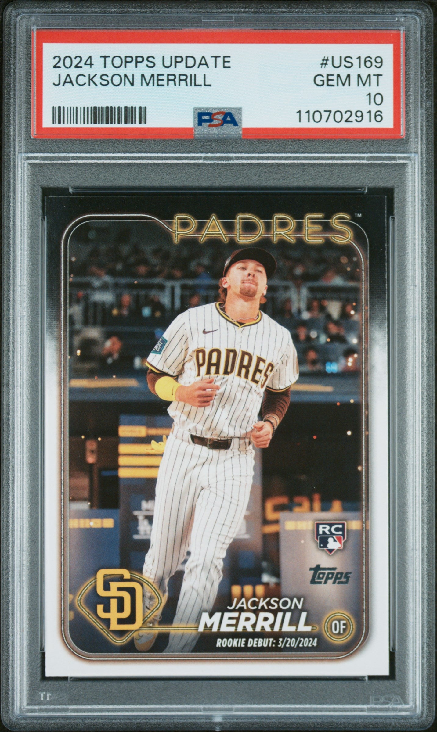 2024 Topps Update #US169 Jackson Merrill PSA 10