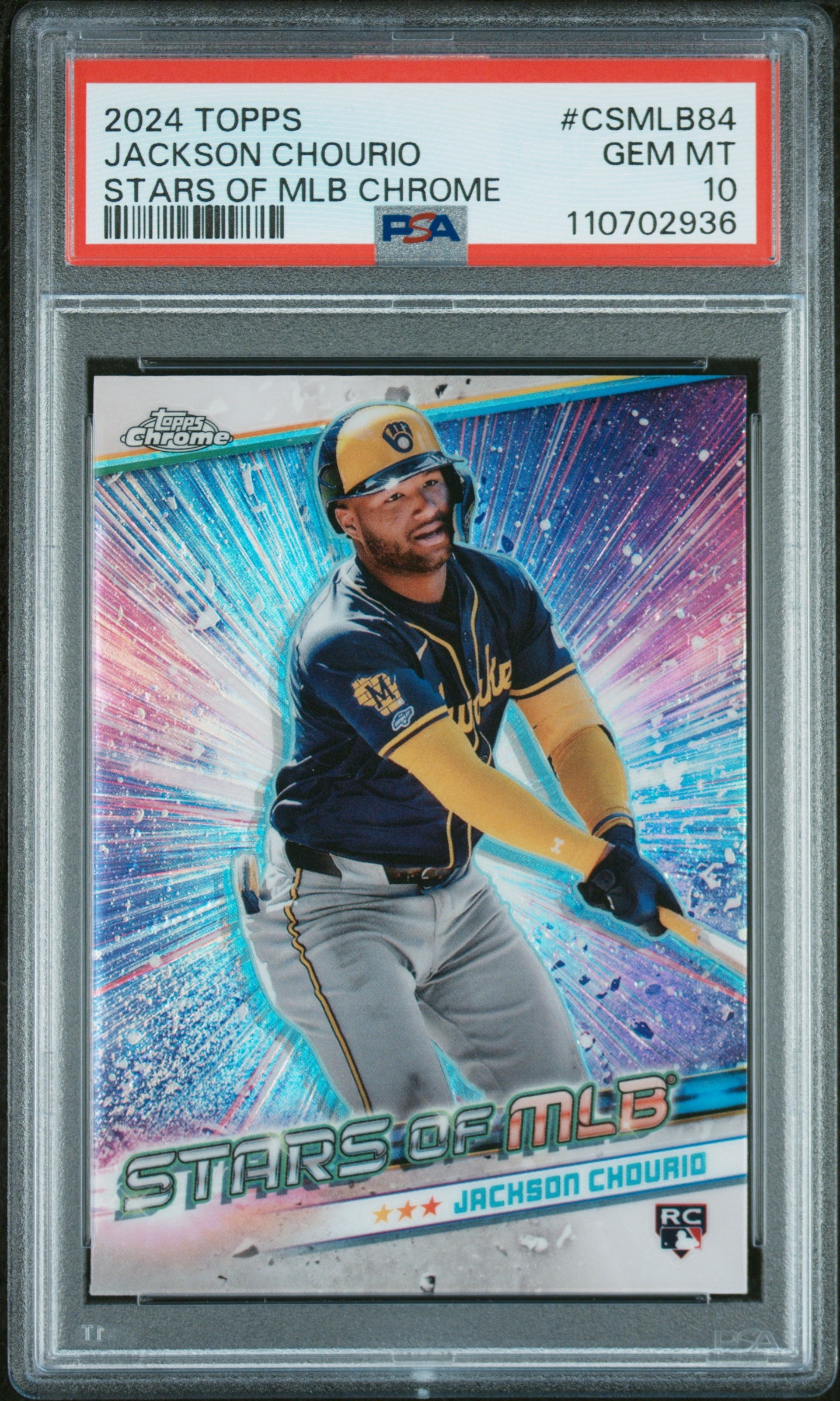 2024 Topps Stars Of Mlb Chrome #CSMLB84 Jackson Chourio Update PSA 10