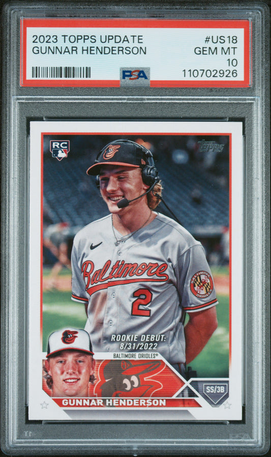 2023 Topps Update #US18 Gunnar Henderson PSA 10