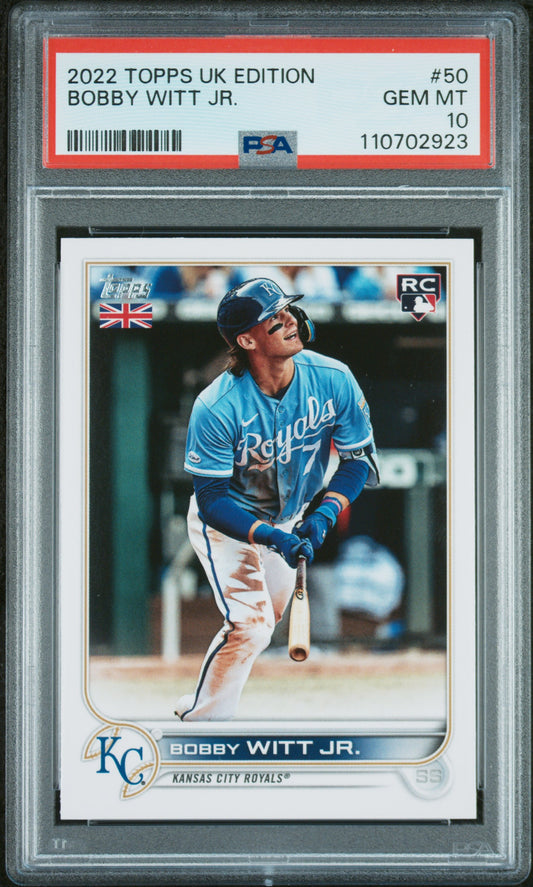 2022 Topps Uk Edition #50 Bobby Witt Jr. PSA 10