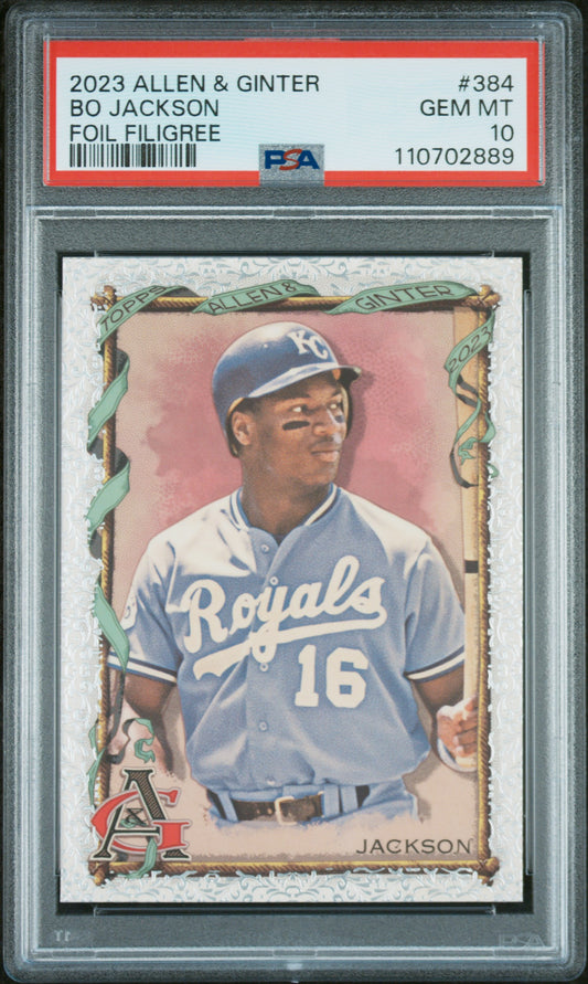 2023 Topps Allen & Ginter #384 Bo Jackson Foil Filigree PSA 10