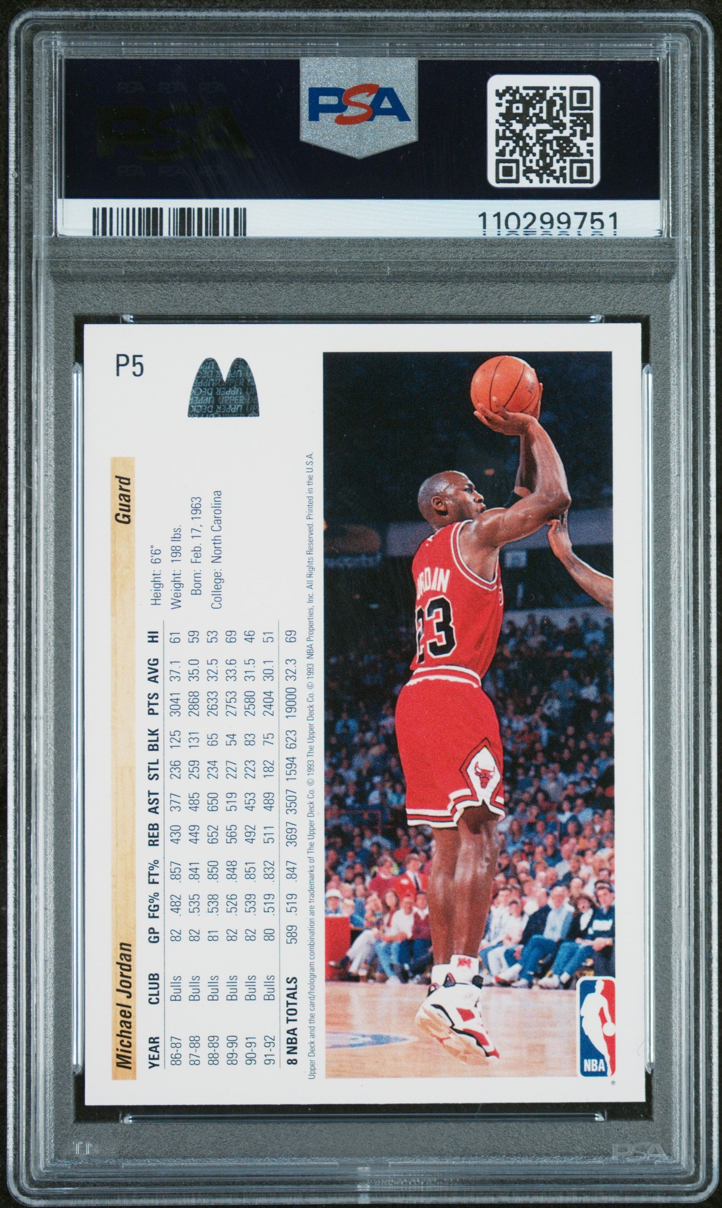1992 Upper Deck Mcdonald'S #P5 Michael Jordan PSA 9