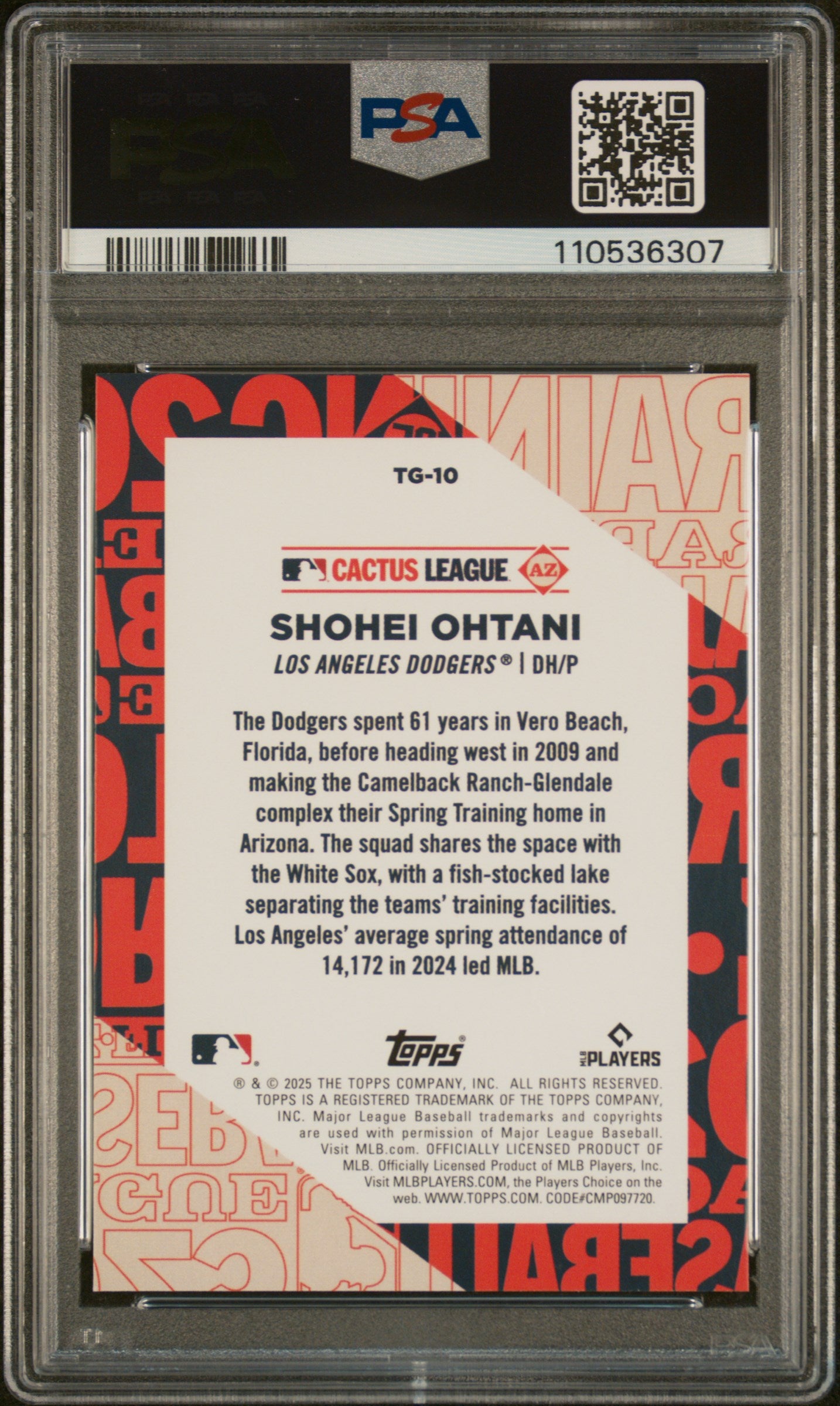 2025 Topps Training Grounds #TG10 Shohei Ohtani PSA 9