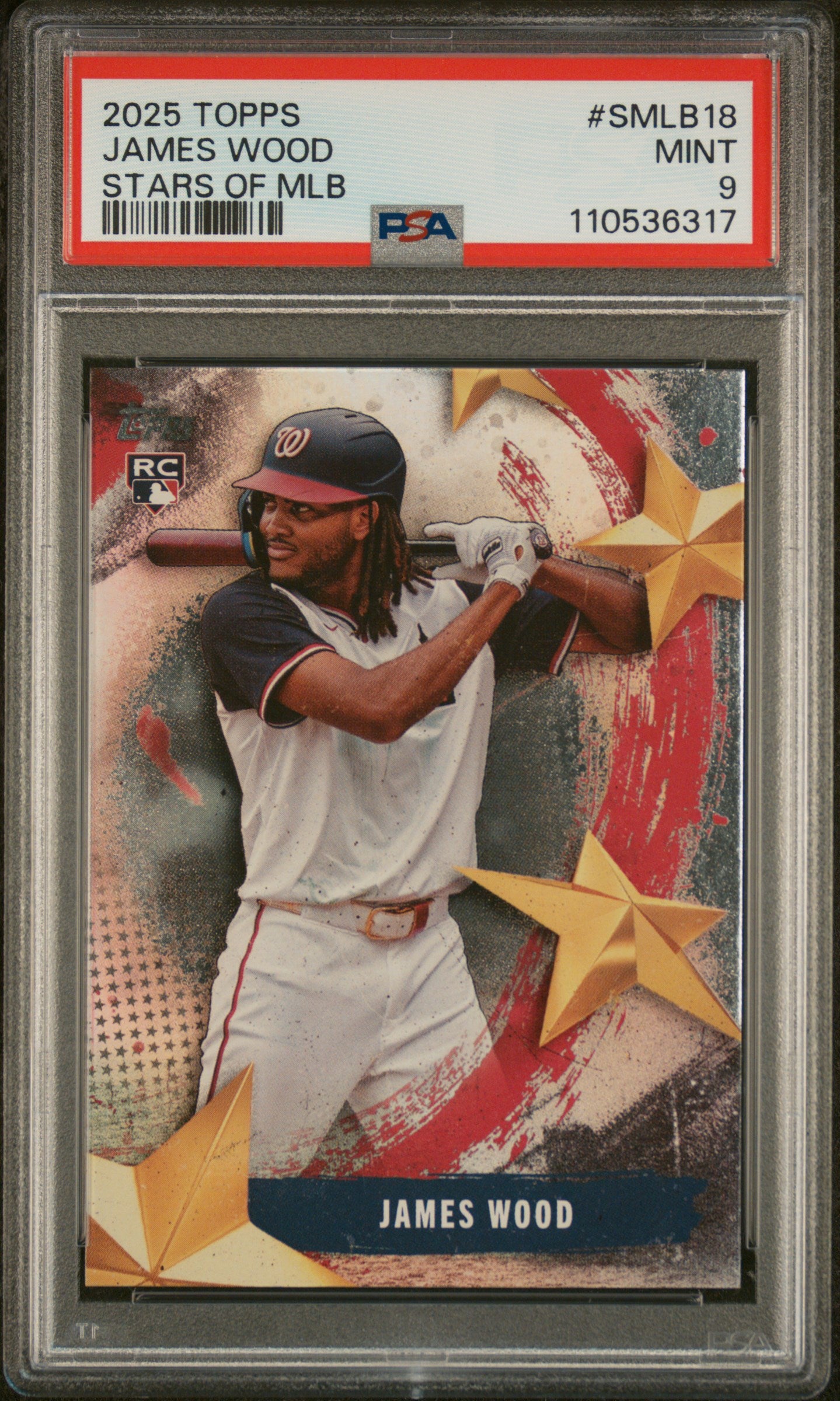 2025 Topps Stars Of Mlb #SMLB18 James Wood PSA 9