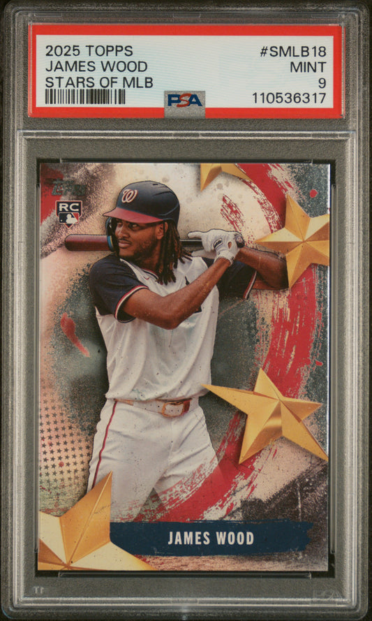 2025 Topps Stars Of Mlb #SMLB18 James Wood PSA 9