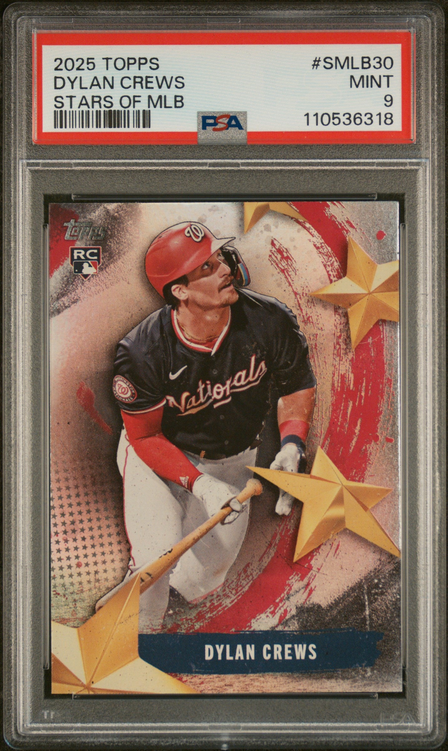 2025 Topps Stars Of Mlb #SMLB30 Dylan Crews PSA 9