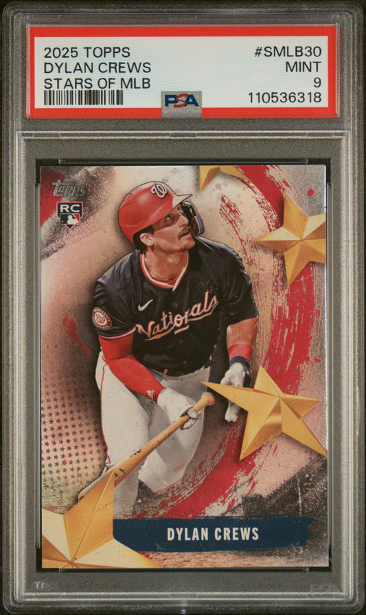 2025 Topps Stars Of Mlb #SMLB30 Dylan Crews PSA 9