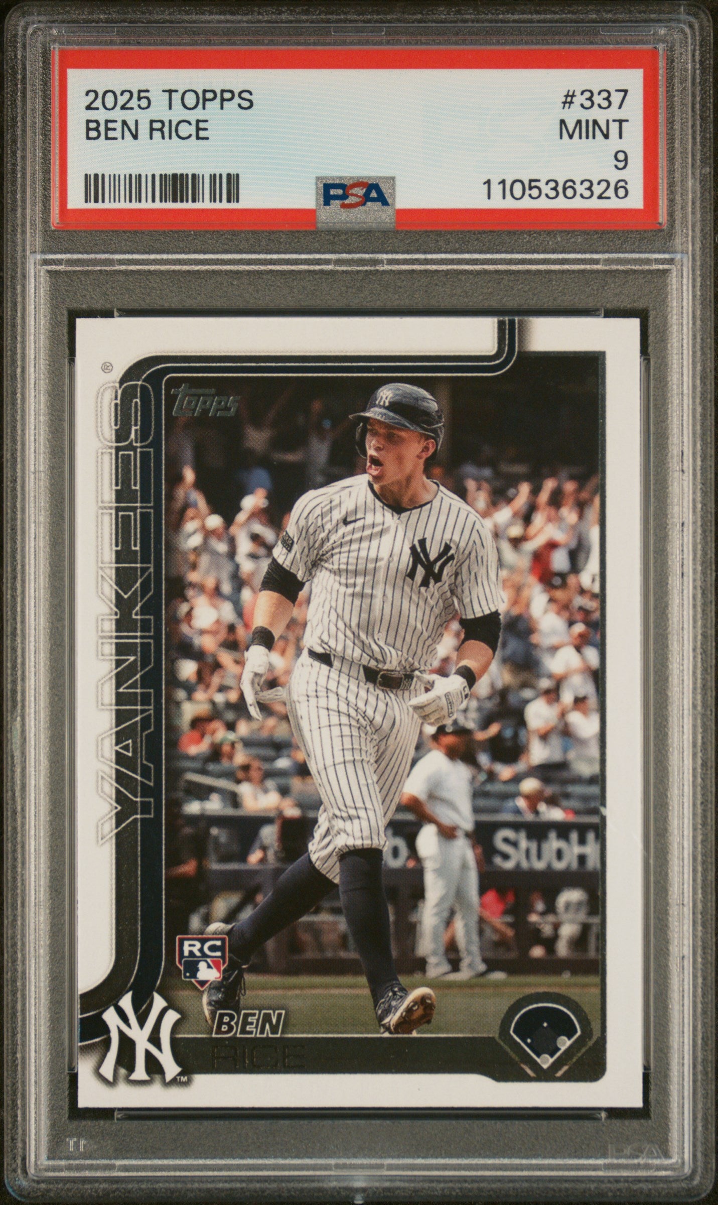 2025 Topps #337 Ben Rice PSA 9