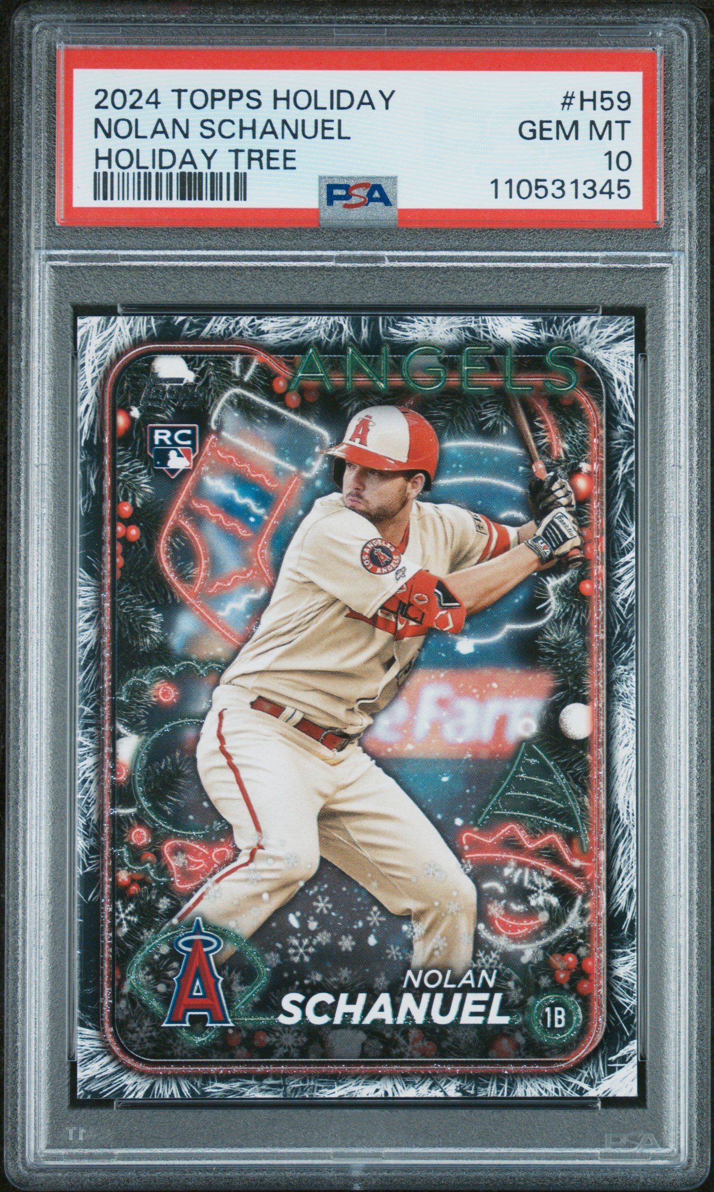 2024 Topps Holiday #H59 Nolan Schanuel Holiday Tree PSA 10