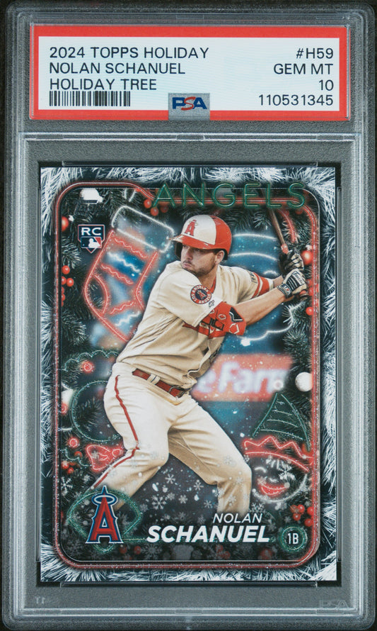 2024 Topps Holiday #H59 Nolan Schanuel Holiday Tree PSA 10
