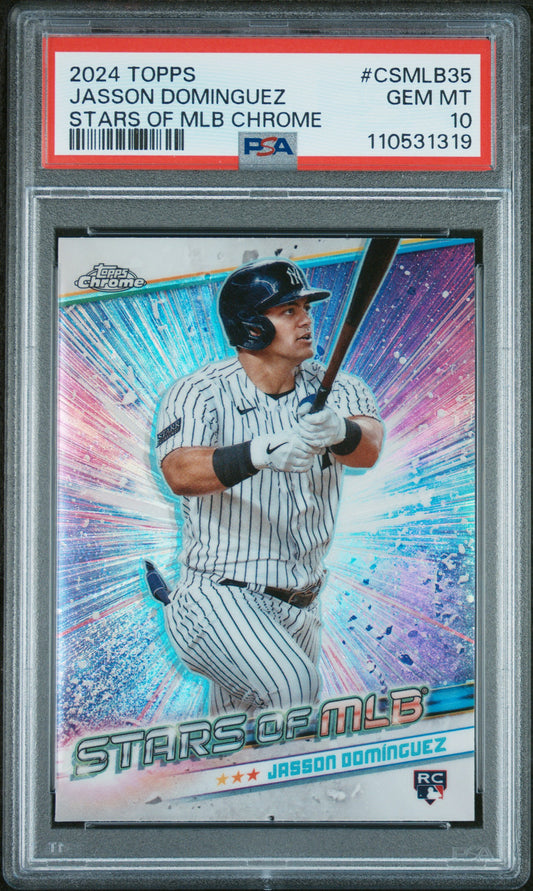 2024 Topps Stars Of Mlb Chrome #CSMLB35 Jasson Dominguez Series 2 PSA 10