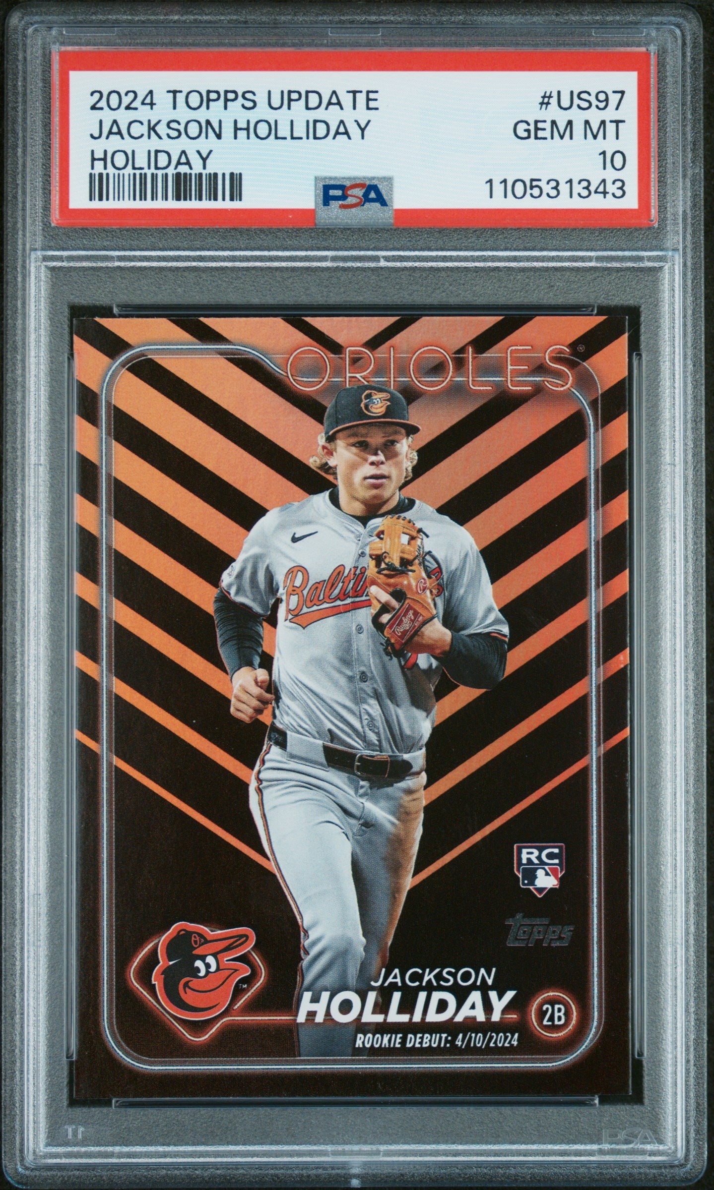 2024 Topps Update #US97 Jackson Holliday Holiday PSA 10