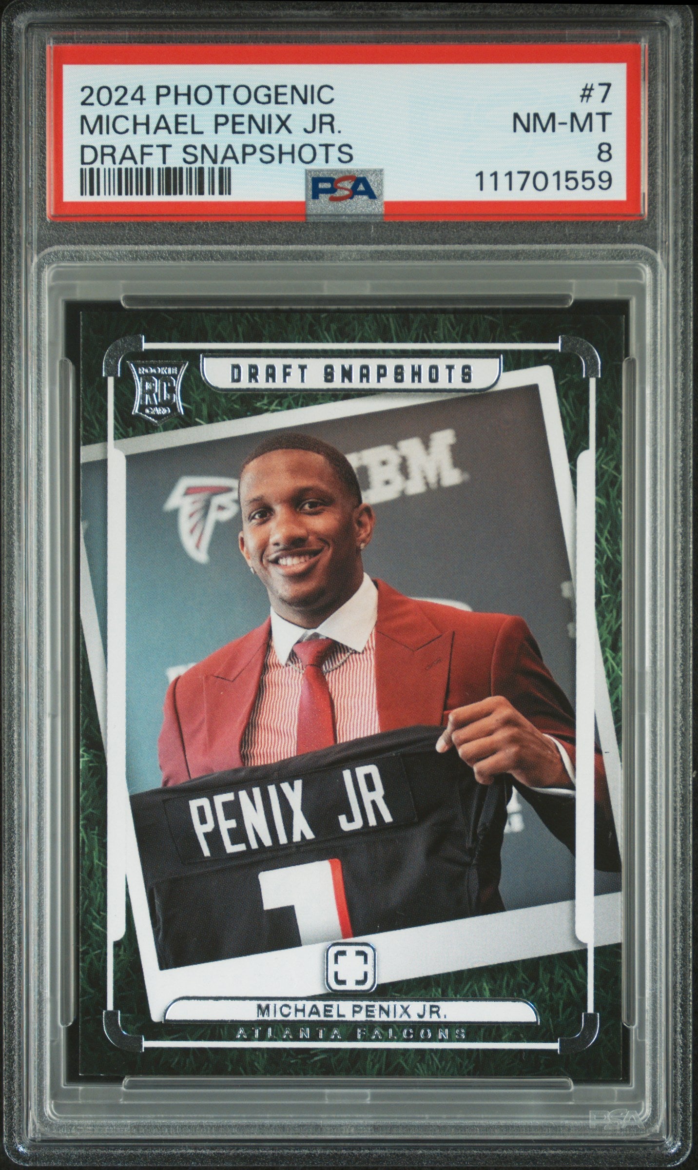 2024 Panini Photogenic Draft Snapshots #7 Michael Penix Jr. PSA 8