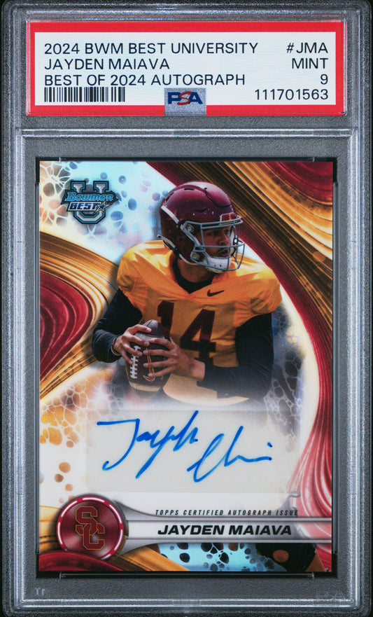 2024 Bowman Best University Best Of 2024 Autographs #JMA Jayden Maiava PSA 9