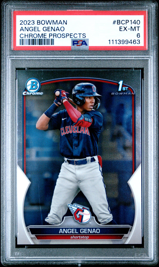 2023 Bowman Chrome Prospects #BCP140 Angel Genao Chrome Prospects PSA 6