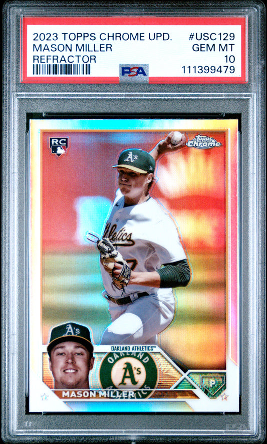 2023 Topps Chrome Update #USC129 Mason Miller Refractor PSA 10