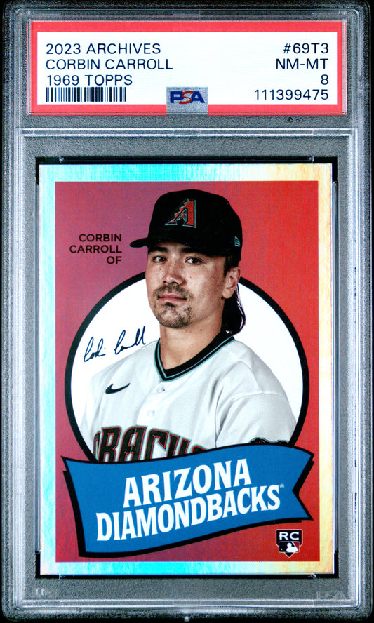 2023 Topps Archives 1969 Topps #69T3 Corbin Carroll PSA 8