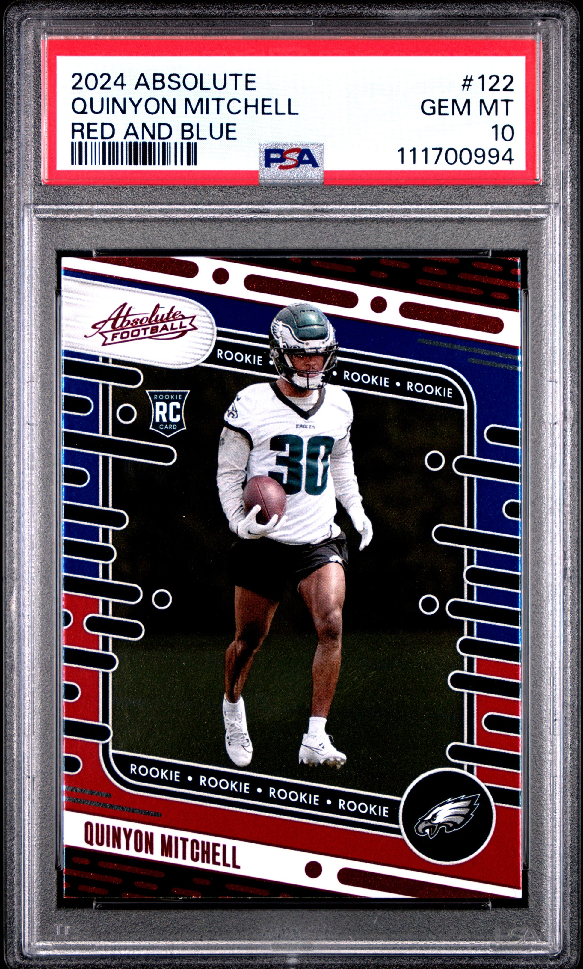 2024 Panini Absolute #122 Quinyon Mitchell Red And Blue PSA 10