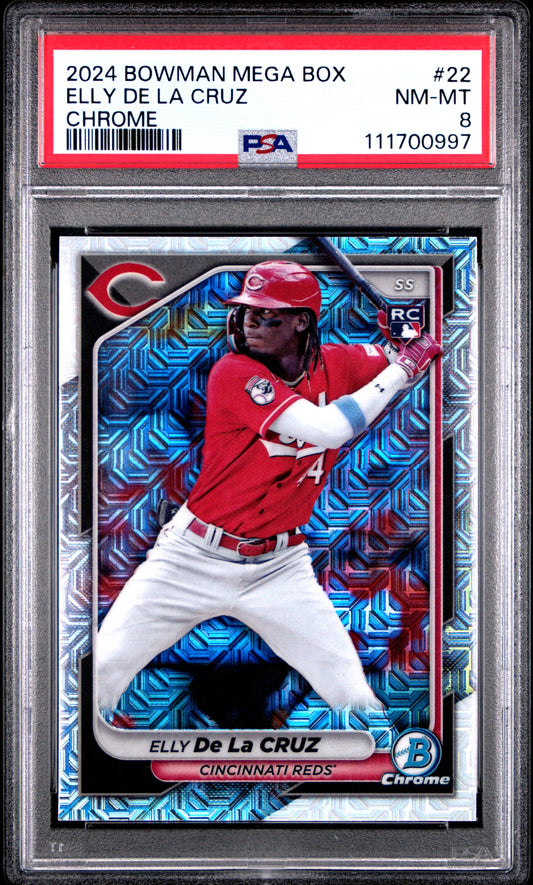 2024 Bowman Mega Box Chrome #22 Elly De La Cruz PSA 8