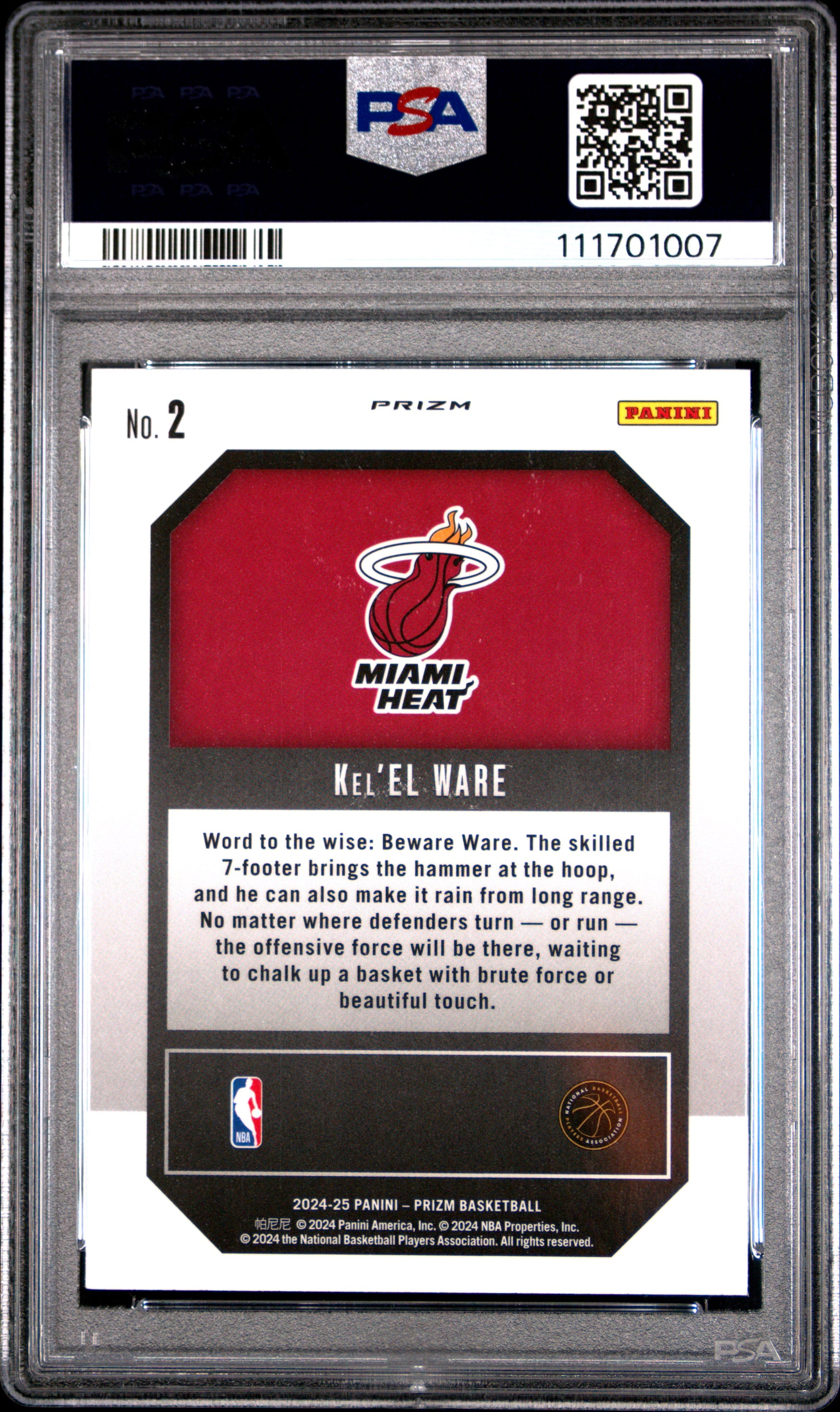 2024 Panini Prizm Emergent #2 Kel'El Ware Emergent-Silver Prizm PSA 10