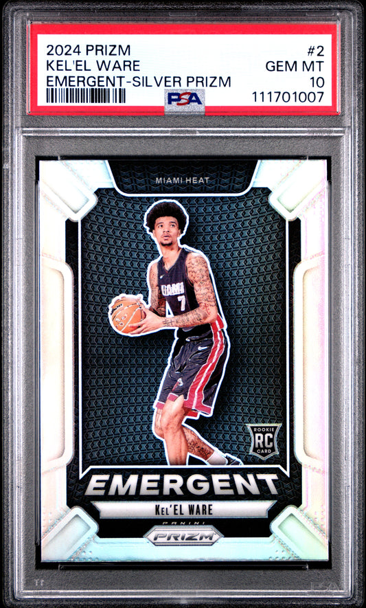 2024 Panini Prizm Emergent #2 Kel'El Ware Emergent-Silver Prizm PSA 10