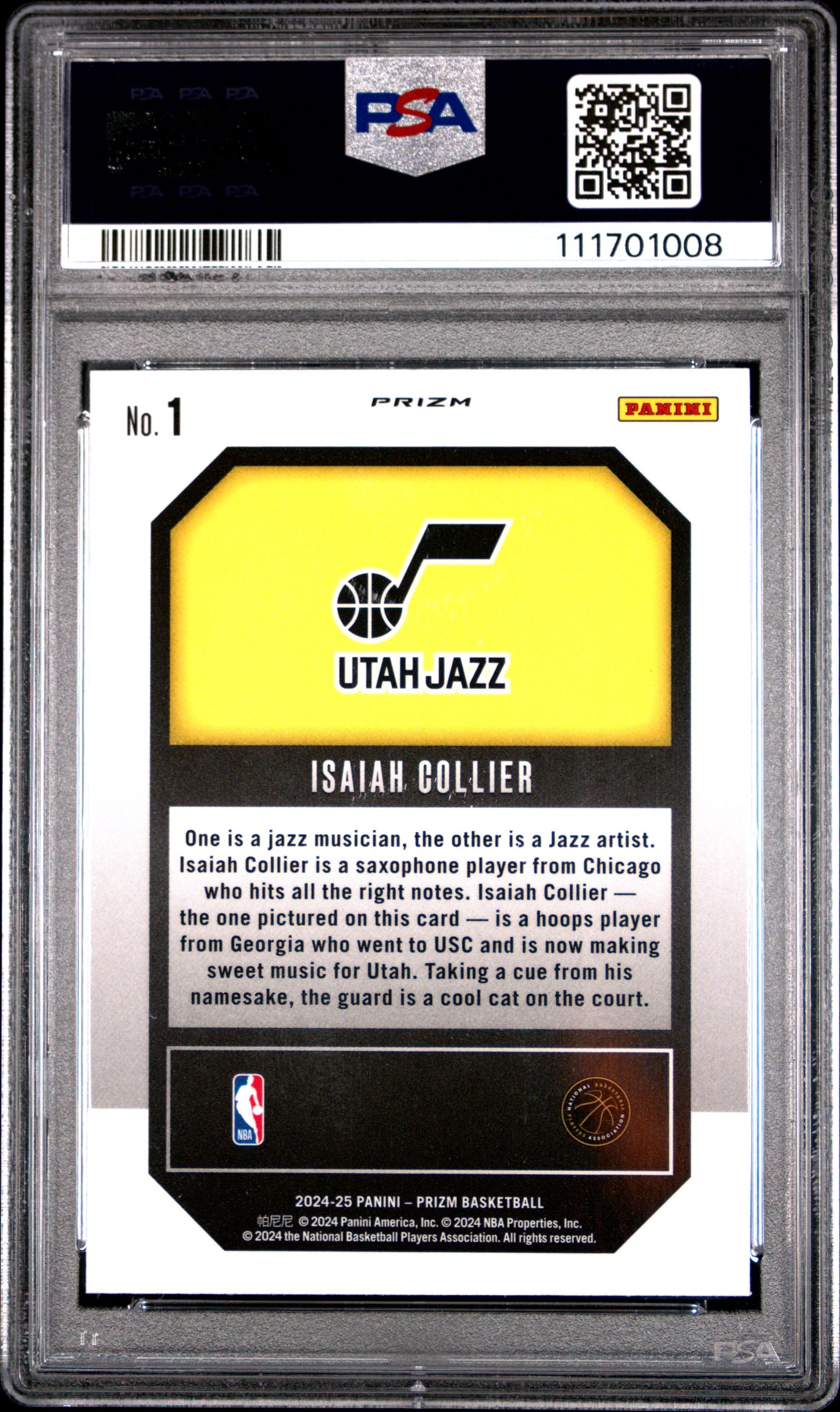 2024 Panini Prizm Emergent #1 Isaiah Collier Emergent-Green Prizm PSA 10