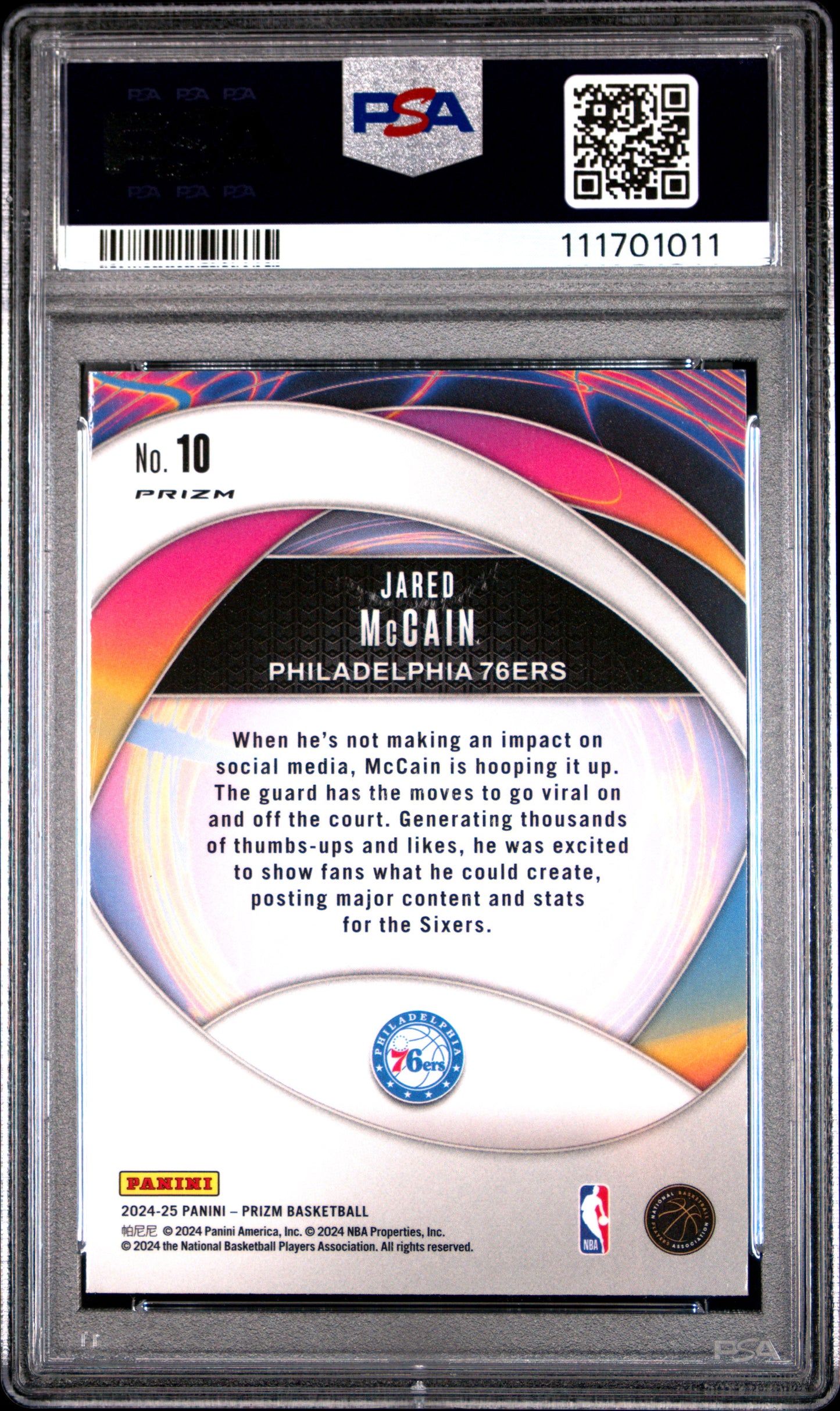 2024 Panini Prizm Instant Impact #10 Jared Mccain-Green Prizm PSA 10