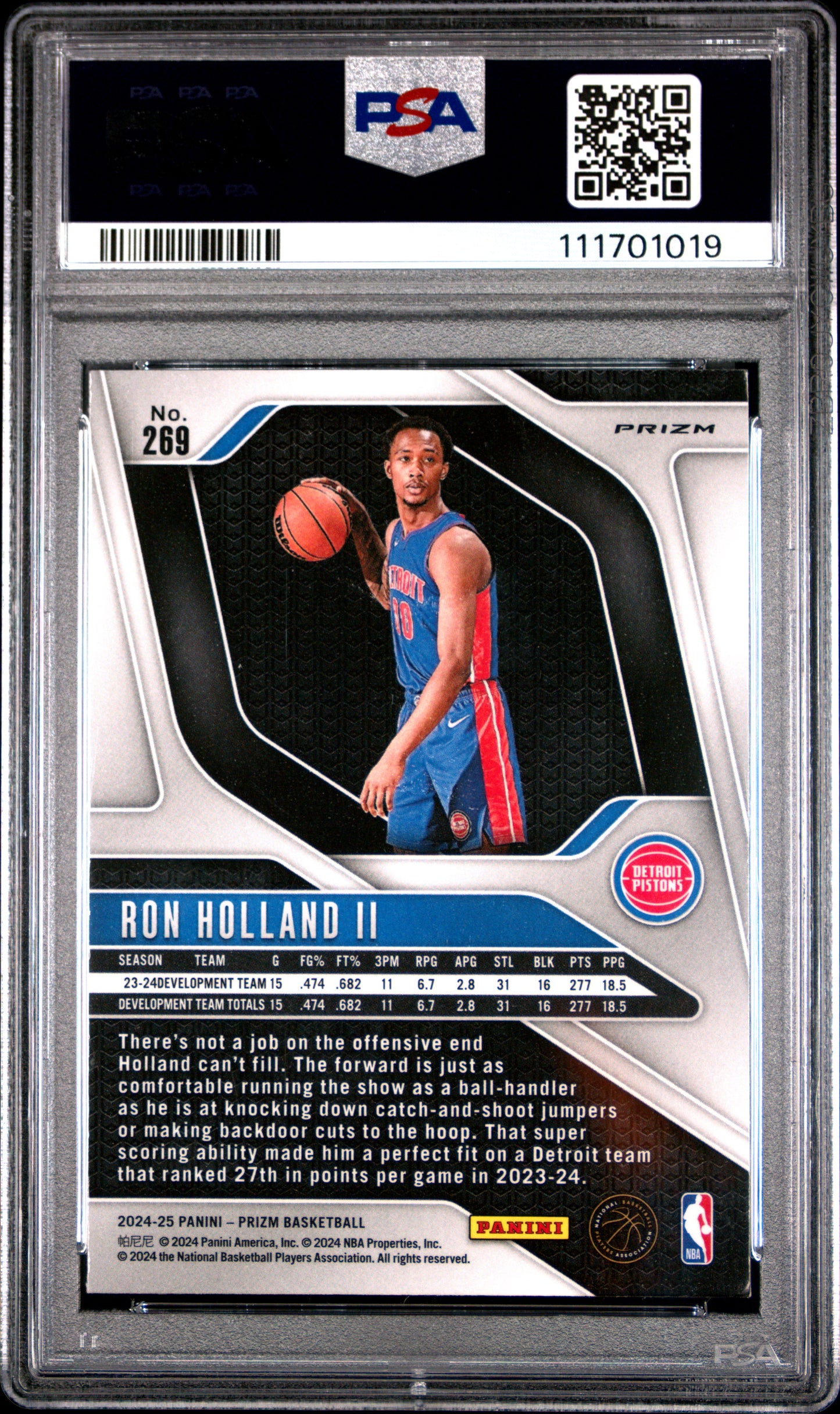 2024 Panini Prizm #269 Ron Holland Ii Ice PSA 10