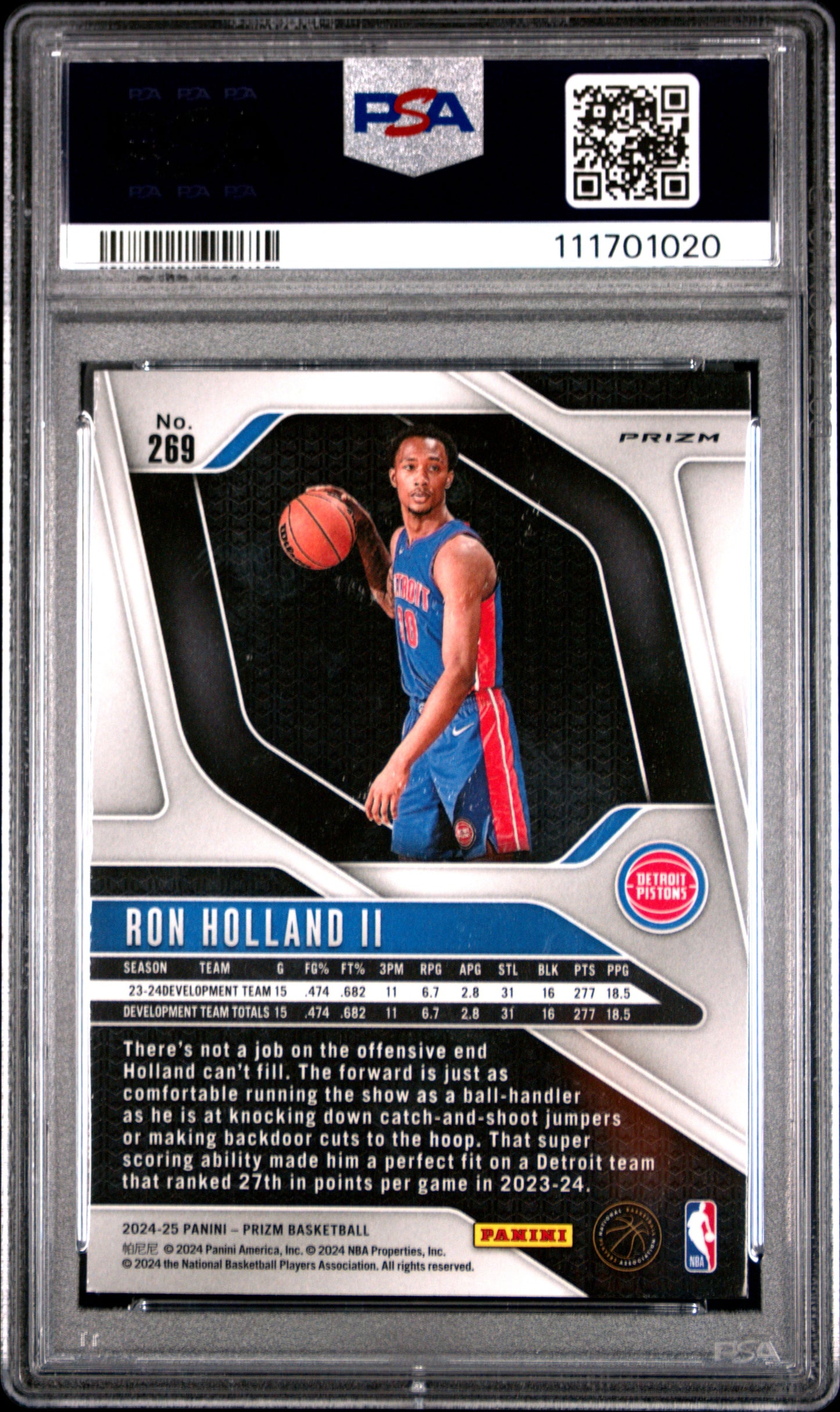 2024 Panini Prizm #269 Ron Holland Ii Red Ice PSA 7