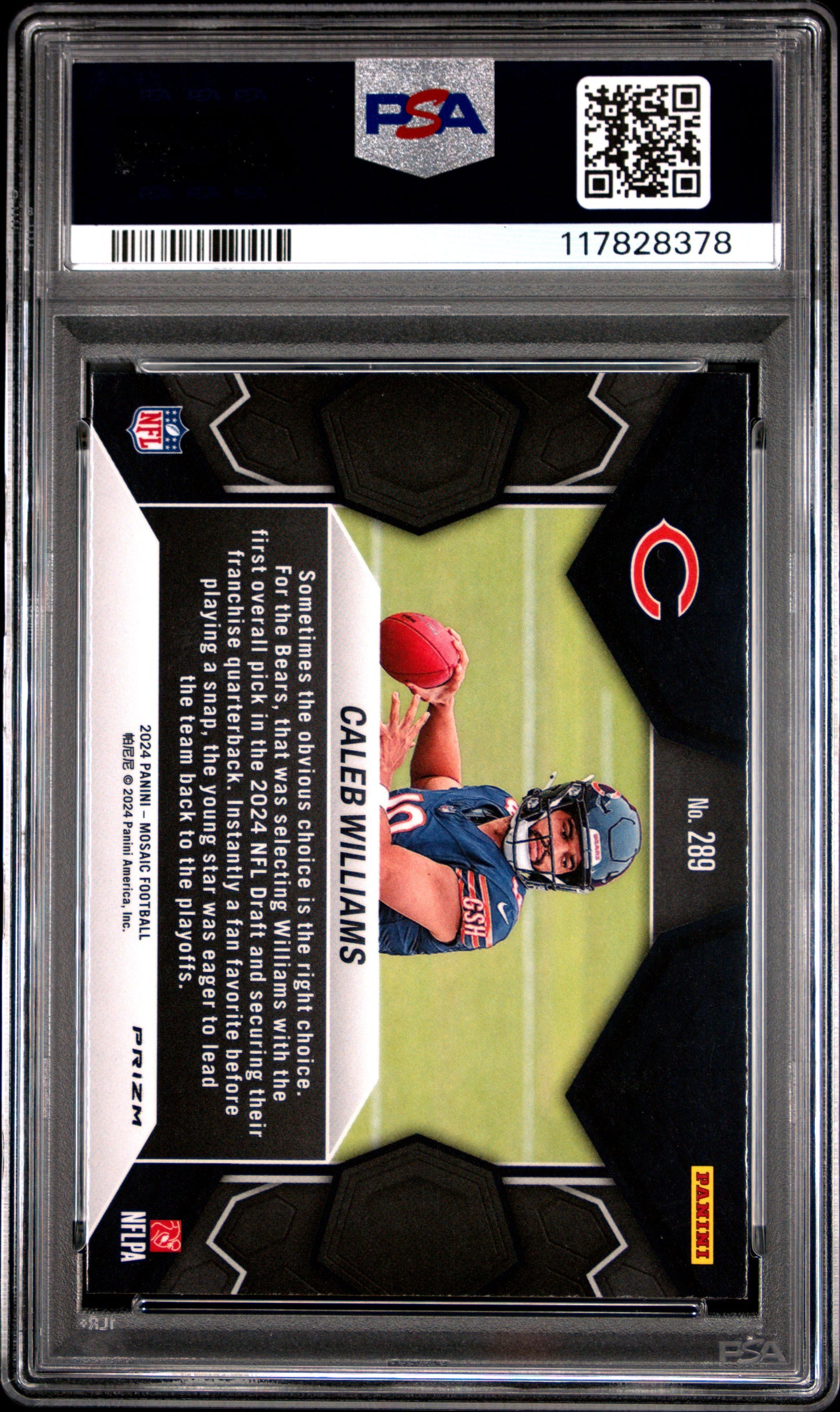2024 Panini Mosaic #289 Caleb Williams Green PSA 9