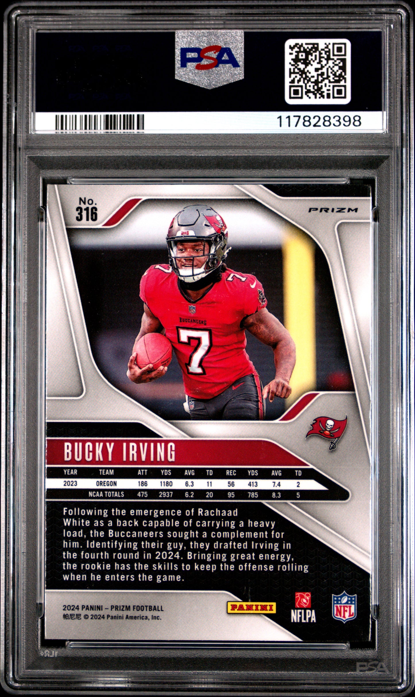 2024 Panini Prizm #316 Bucky Irving Disco Prizm PSA 9