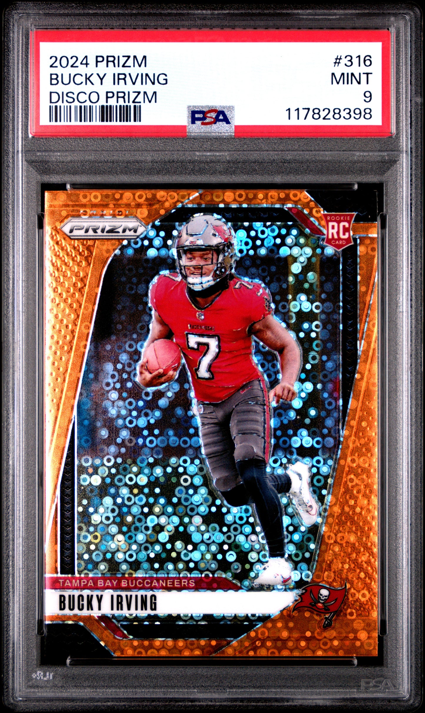 2024 Panini Prizm #316 Bucky Irving Disco Prizm PSA 9