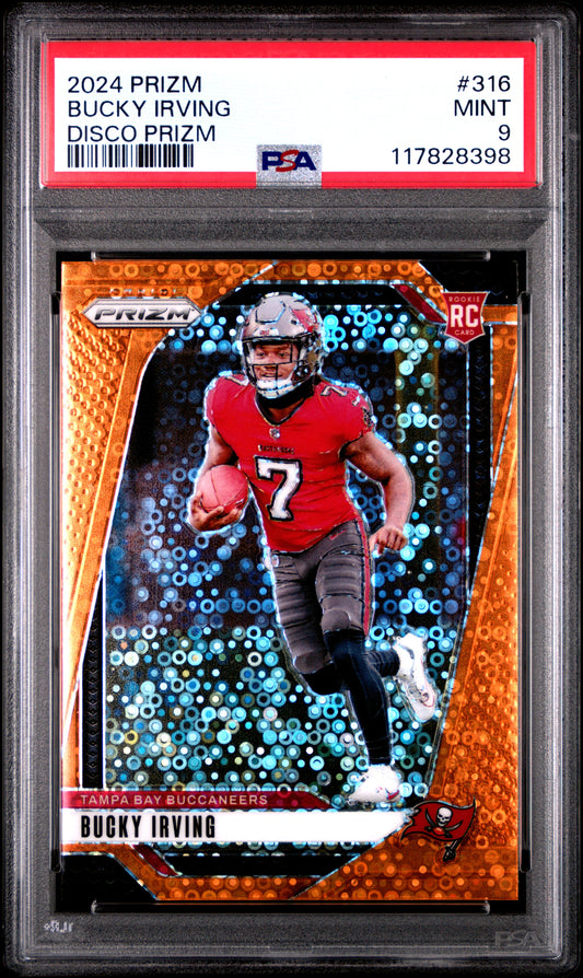 2024 Panini Prizm #316 Bucky Irving Disco Prizm PSA 9