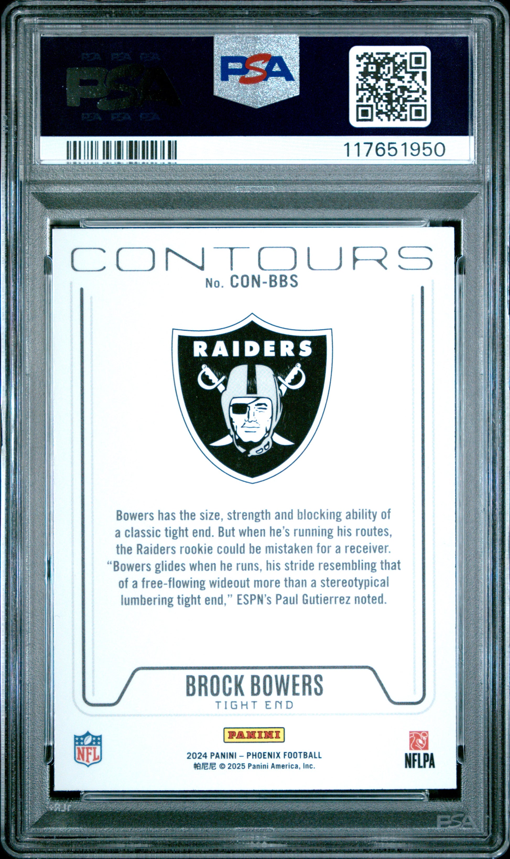 2024 Panini Phoenix Contours #CONBBS Brock Bowers Contours-Lazer PSA 9