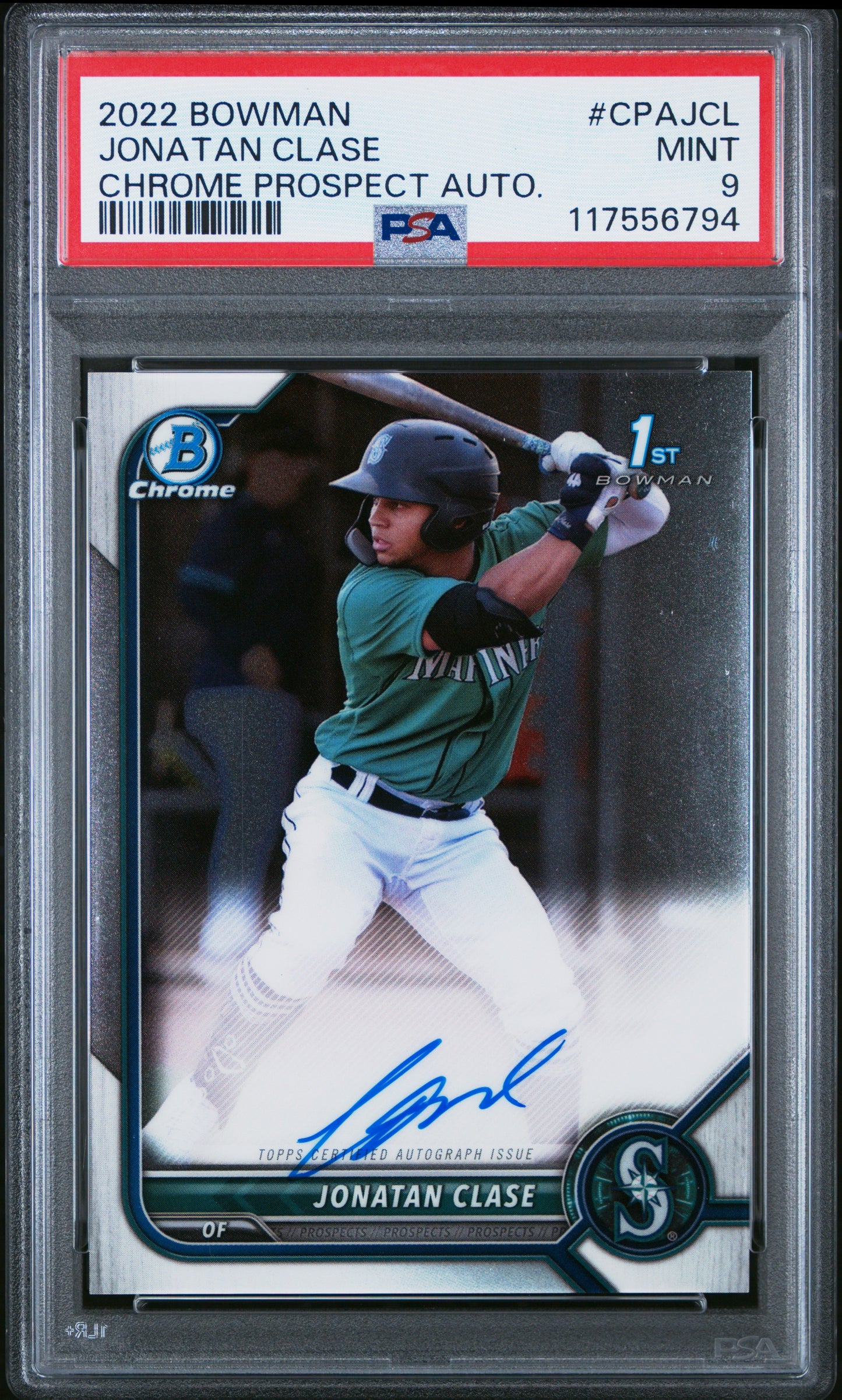2022 Bowman Chrome Prospect Autographs #CPAJCL Jonatan Clase PSA 9