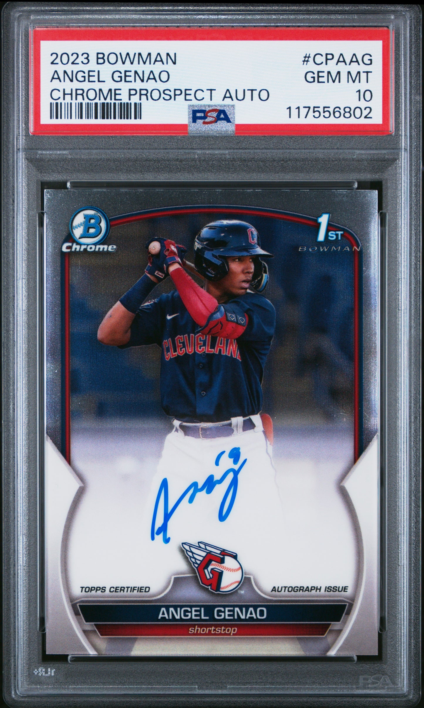 2023 Bowman Chrome Prospect Autographs #CPAAG Angel Genao PSA 10