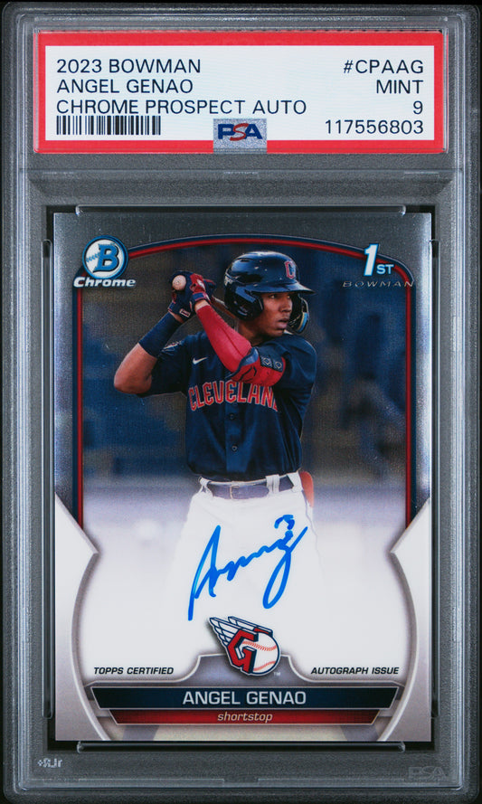 2023 Bowman Chrome Prospect Autographs #CPAAG Angel Genao PSA 9