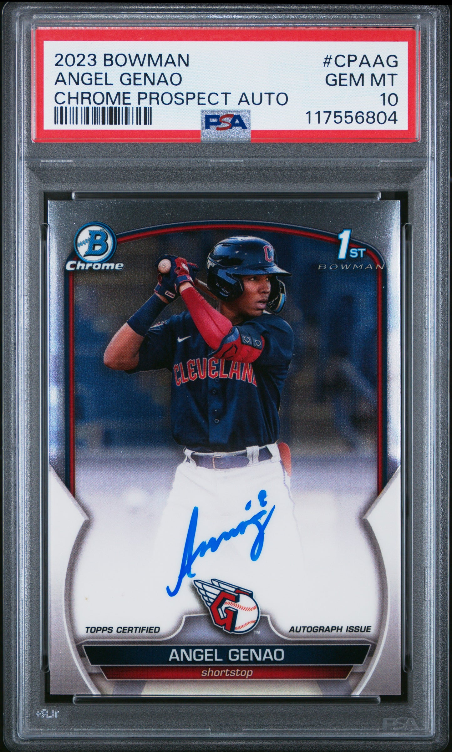 2023 Bowman Chrome Prospect Autographs #CPAAG Angel Genao PSA 10