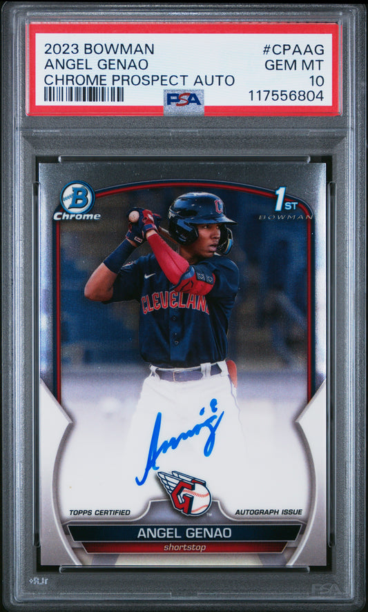 2023 Bowman Chrome Prospect Autographs #CPAAG Angel Genao PSA 10