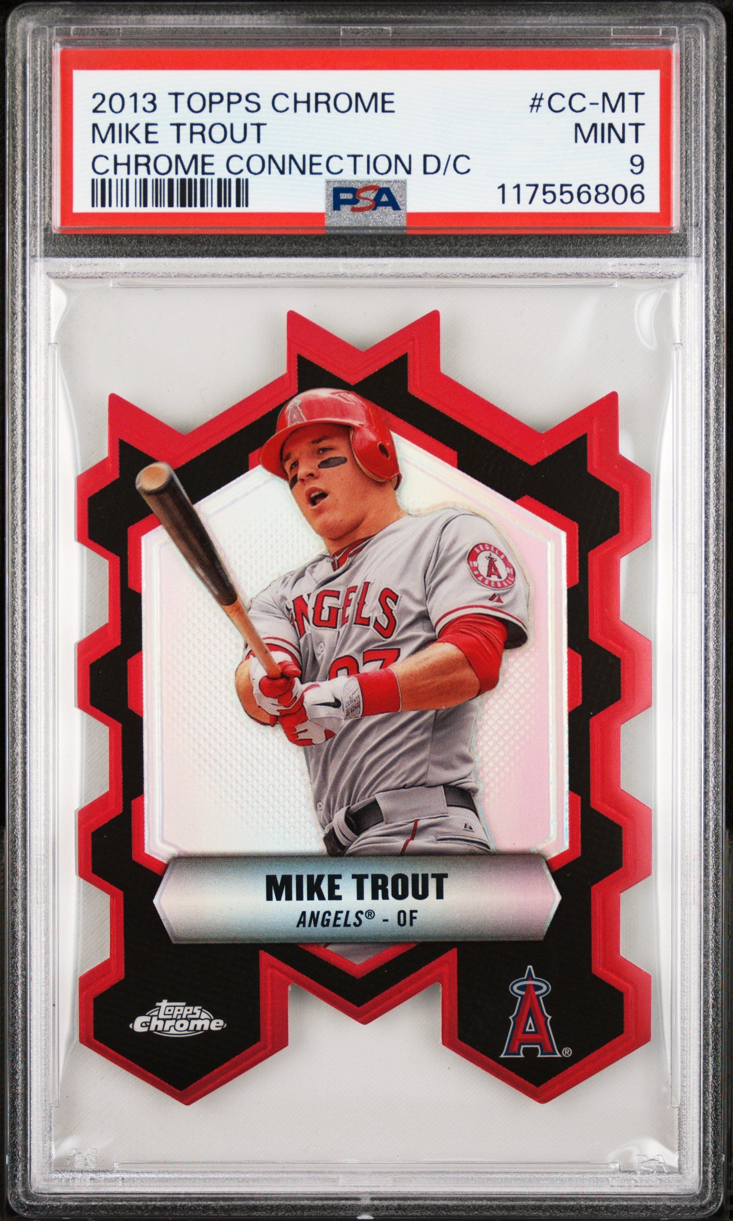 2013 Topps Chrome Chrome Connection Die-Cut #CC-MT Mike Trout D/C PSA 9
