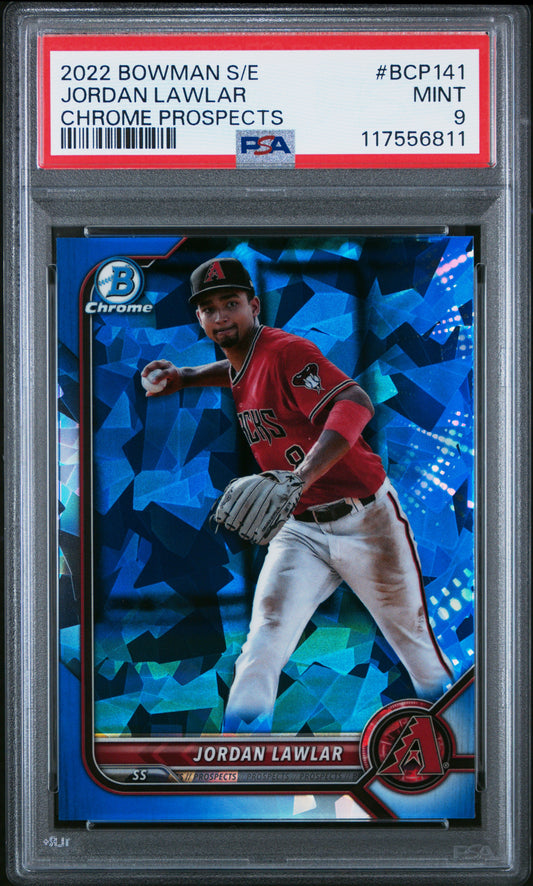 2022 Bowman Sapphire Edition Chrome Prospects #BCP141 Jordan Lawlar PSA 9