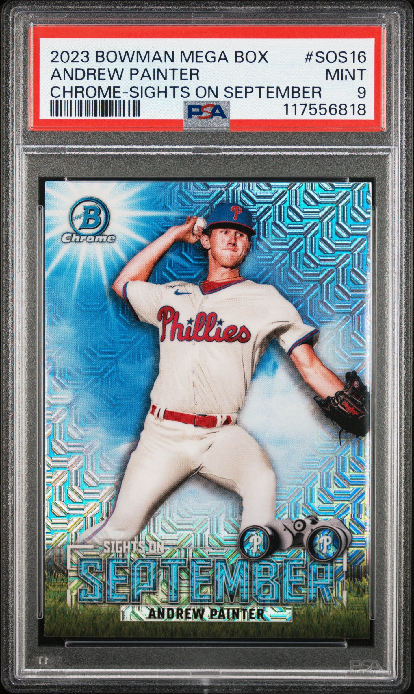 2023 Bowman Mega Box Chrome Sights On September #SOS16 Andrew Painter PSA 9