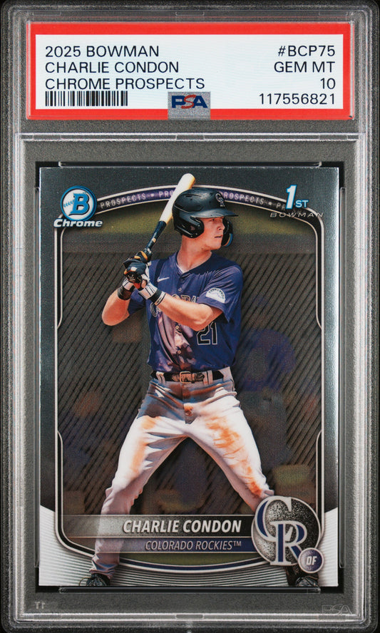 2025 Bowman Chrome Prospects #BCP75 Charlie Condon PSA 10