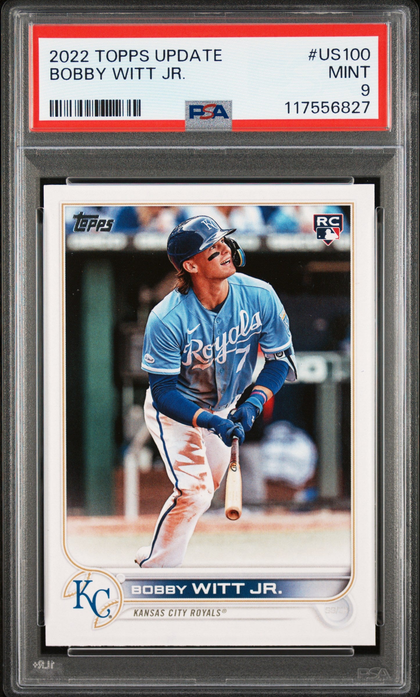 2022 Topps Update #US100 Bobby Witt Jr. PSA 9