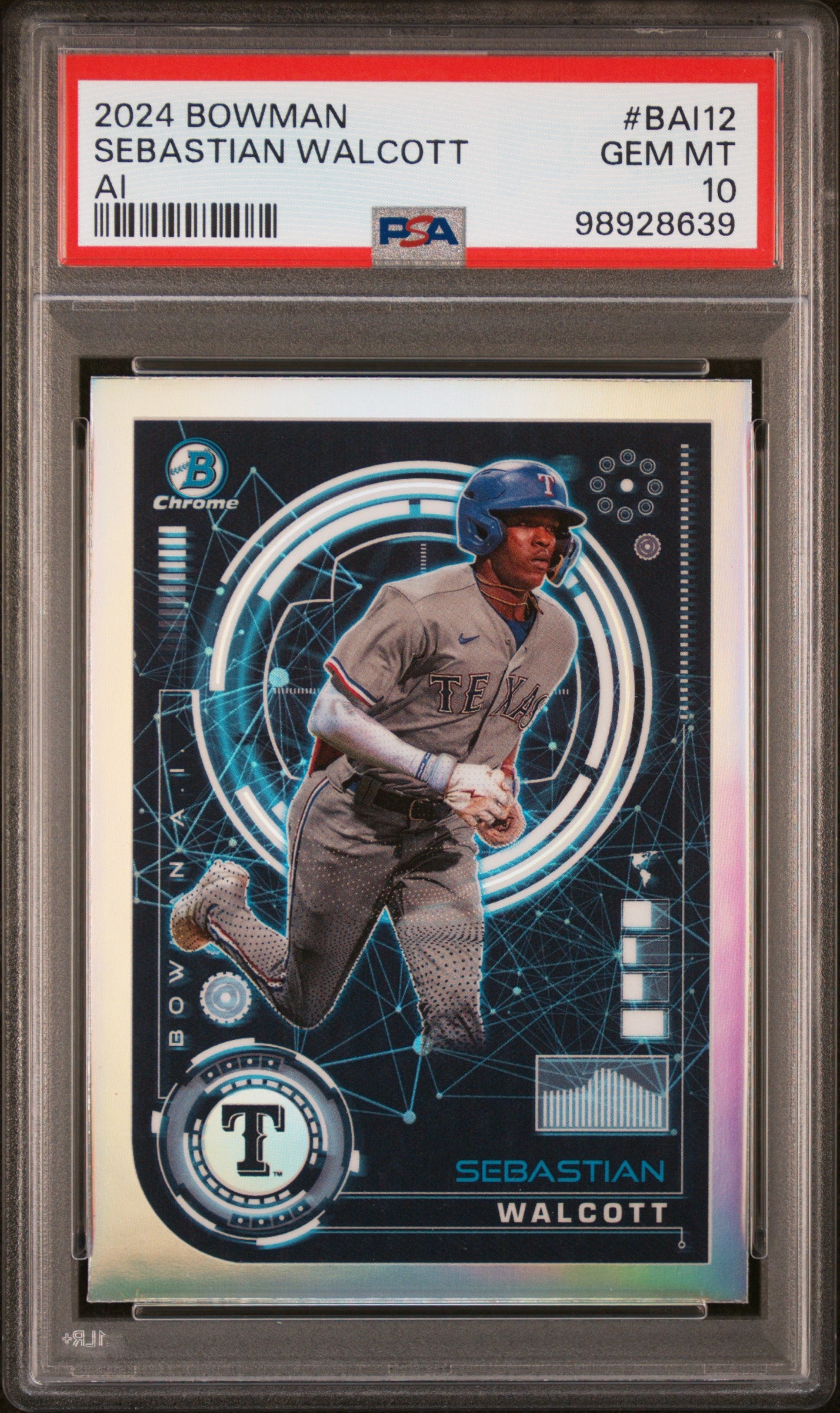 2024 Bowman Bowman Ai #BAI12 Sebastian Walcott PSA 10
