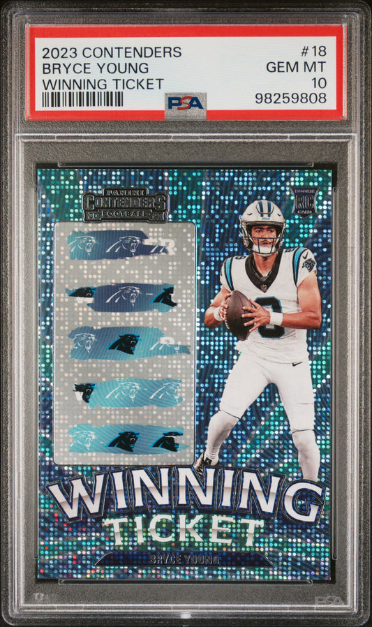 2023 Panini Contenders Winning Ticket #18 Bryce Young Winning Ticket PSA 10