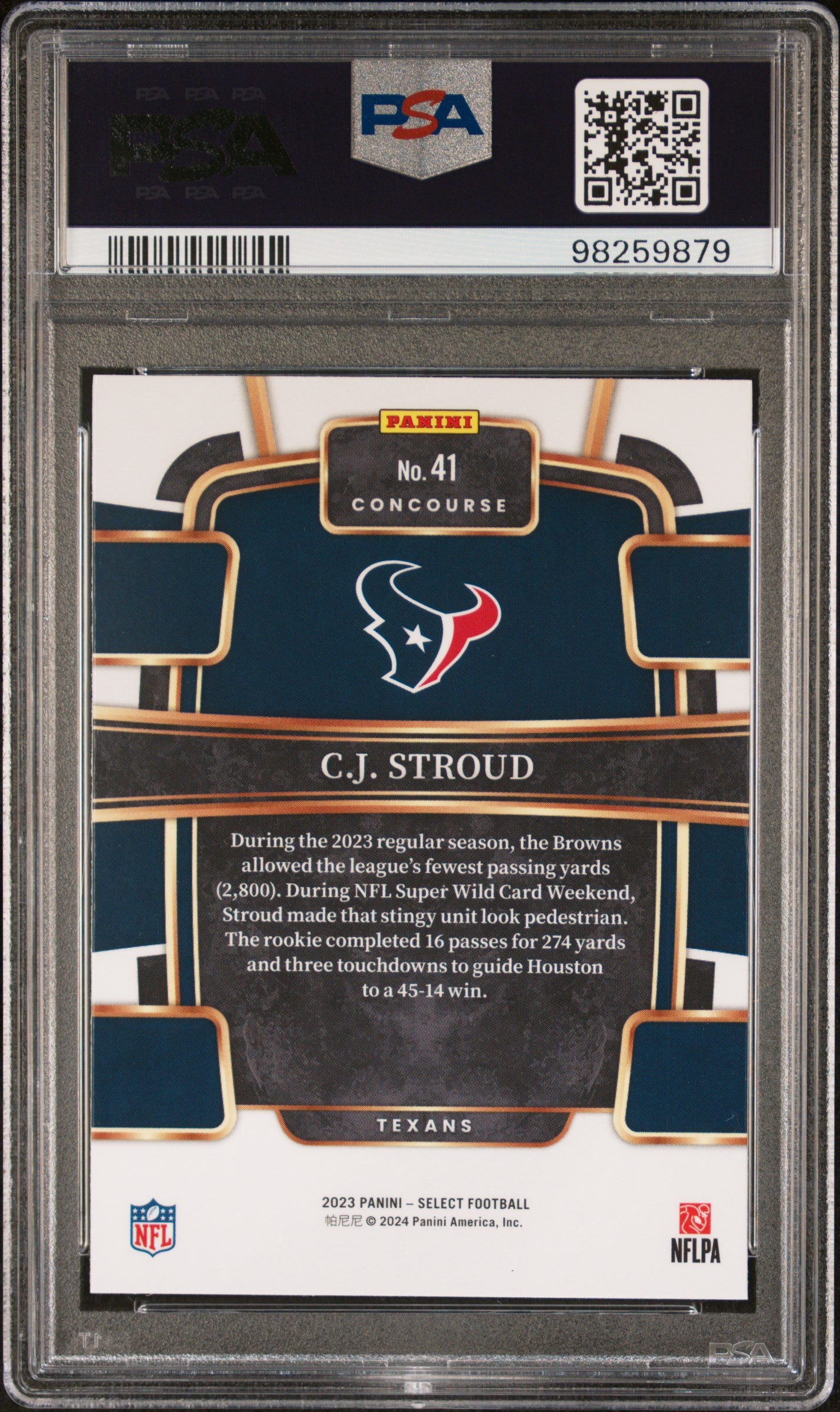 2023 Panini Select #41 Cj Stroud PSA 10