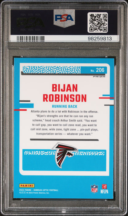 2023 Panini Donruss Optic #206 Bijan Robinson Holo PSA 10