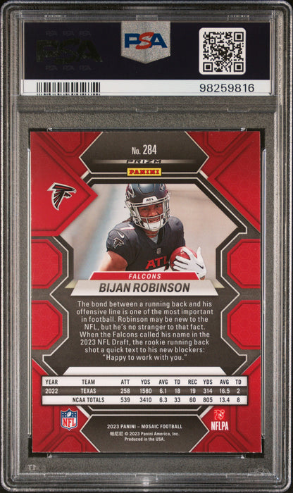 2023 Panini Mosaic #284 Bijan Robinson Green PSA 10