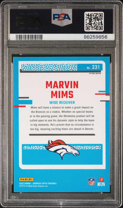 2023 Panini Donruss Optic #231 Marvin Mims Holo PSA 10 SKU030